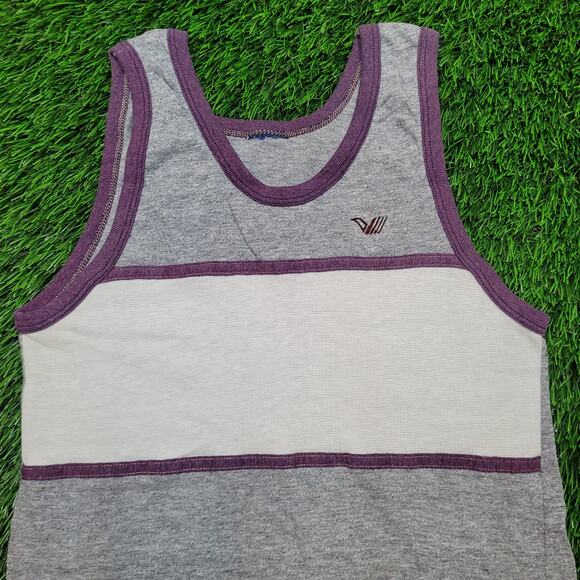 Vintage 70s 80s Style Ringer Tank Top Mens XXS / Womens XS Slim Fit - Picture 2 of 3